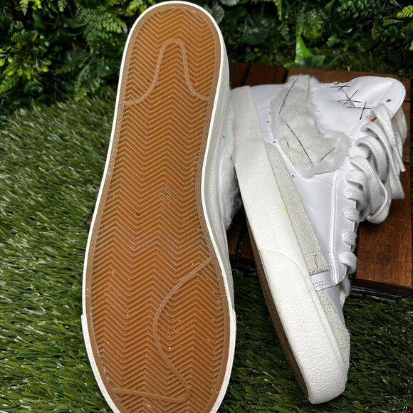 NIKE BLAZER Men 11.5 Mid 77 Custom White Leather Sneakers BQ6806-101 Unique 1493 - Picture 14 of 14